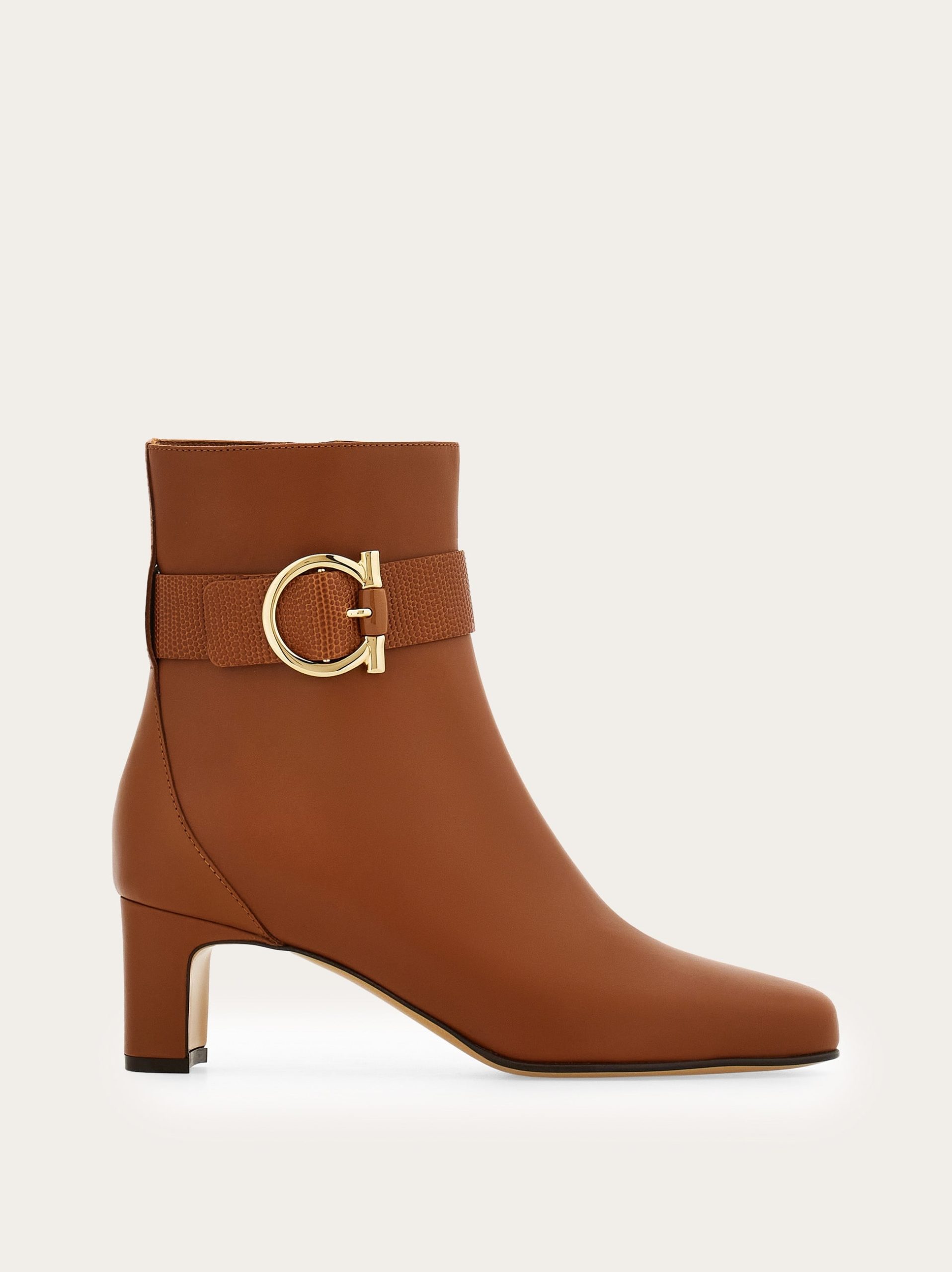 Ferragamo Gancini ornament mid heel ankle boot - Image 1